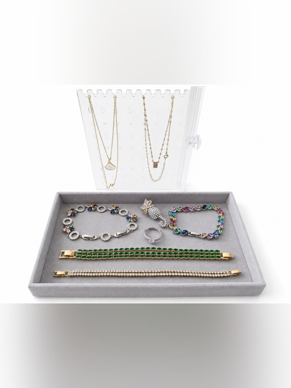 Brand NEW 8 PCS Setomen's Multi-Color & Green Ring Bracelet Set & Necklace